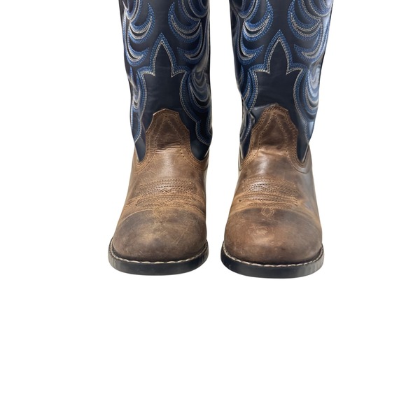 Cody James Cowboy Boots Style 41474 Brown Blue Kids Big Boy Size 4 Western - Picture 3 of 6